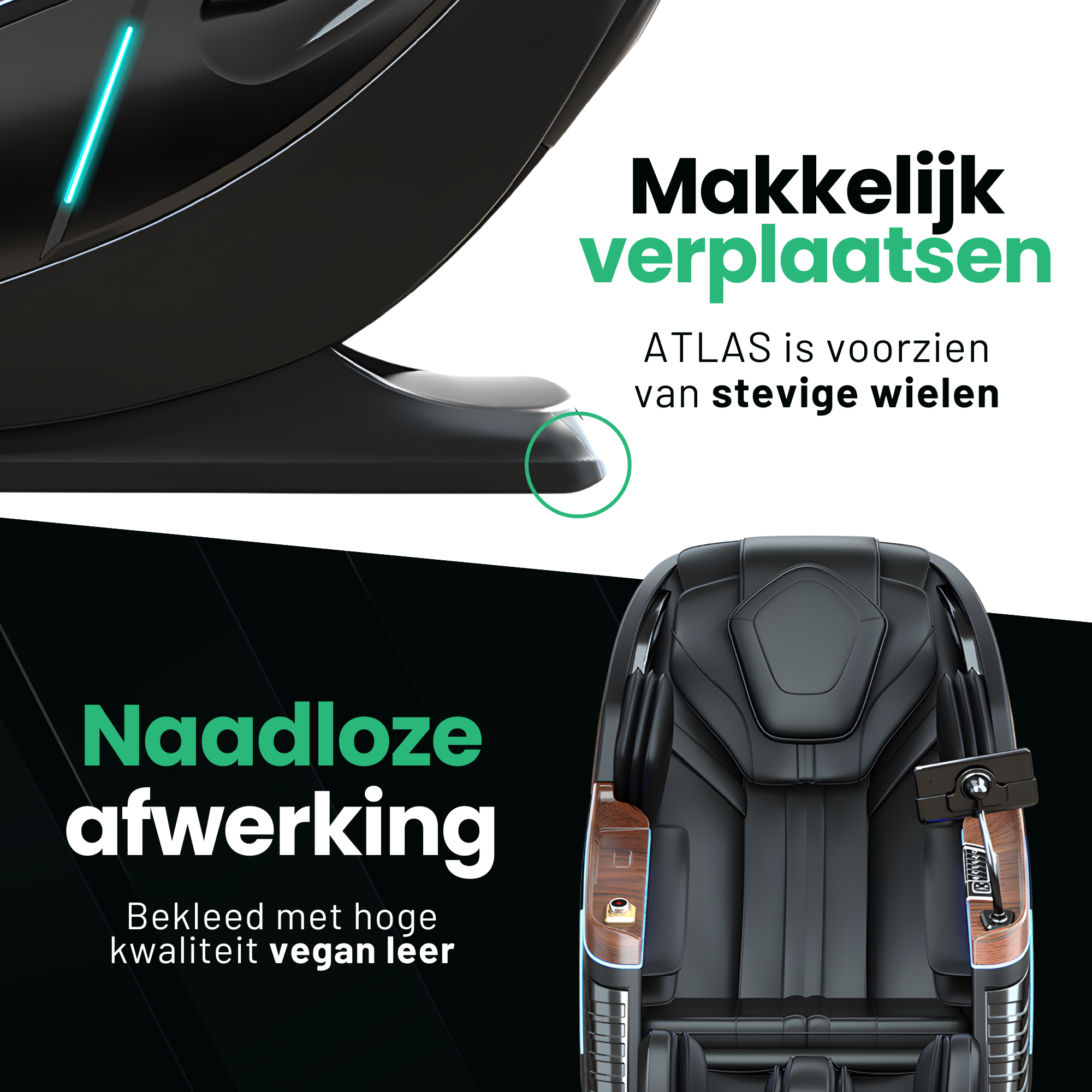 AlienComfort™ Therapeutische Massagestoel ATLAS - Zwart