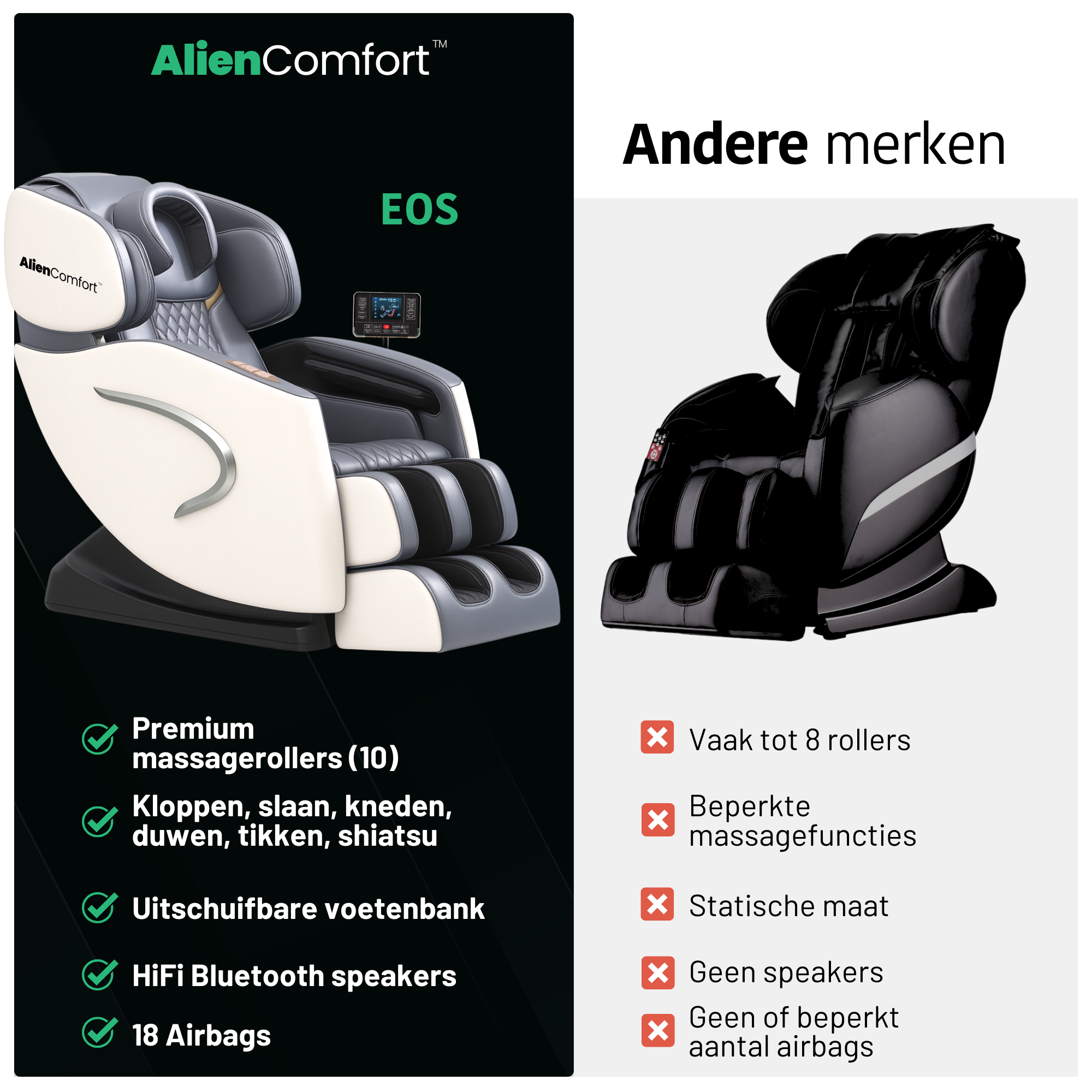 AlienComfort™ Design Massagesessel EOS - Dunkelbraun