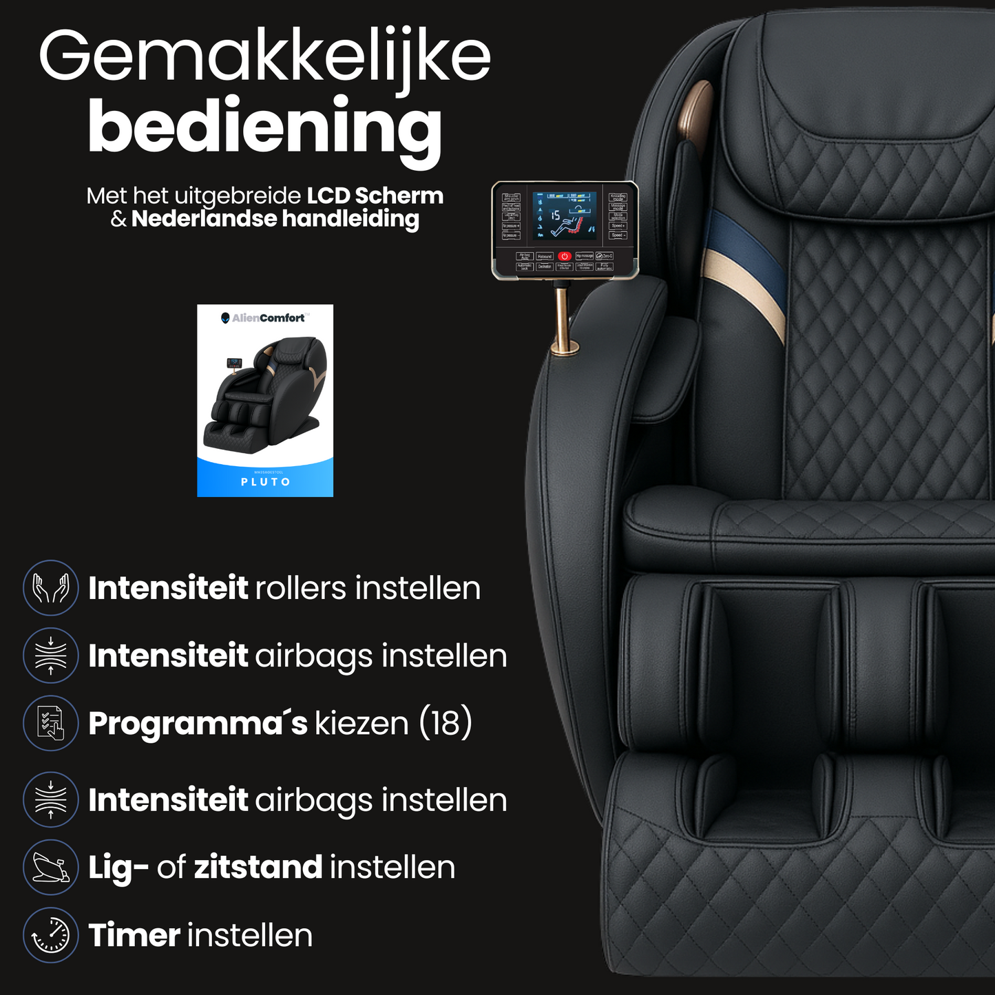 AlienComfort™ Massagestoel PLUTO Rood