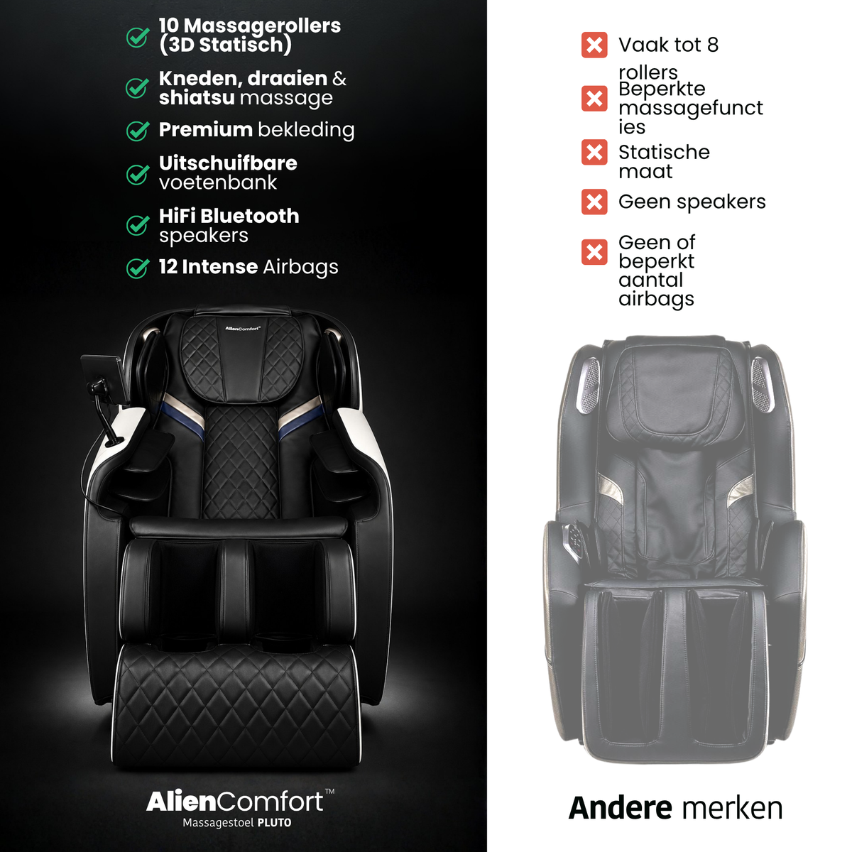 AlienComfort massage chair PLUTO - Black