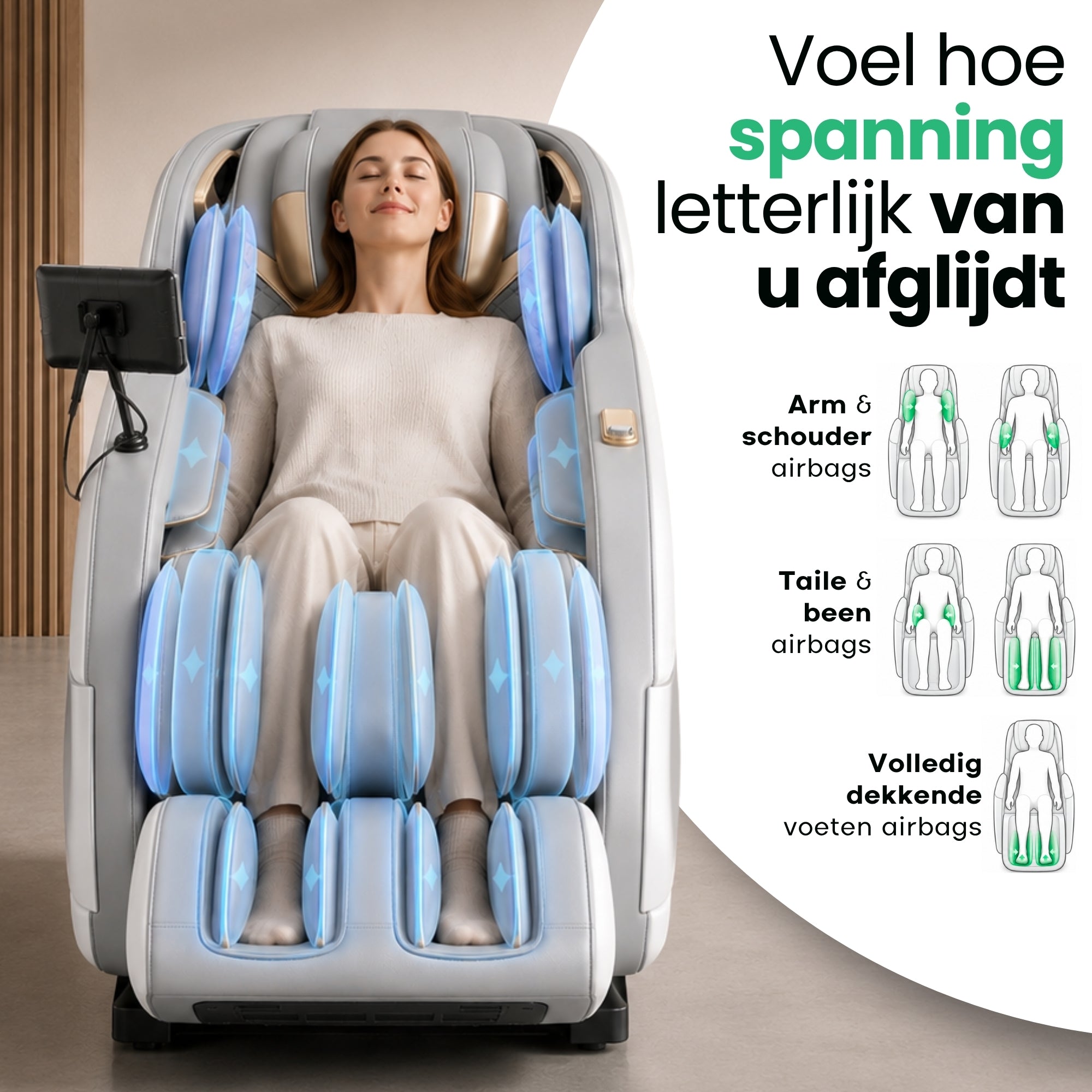 AlienComfort™ massagestoel ASTRON zwart