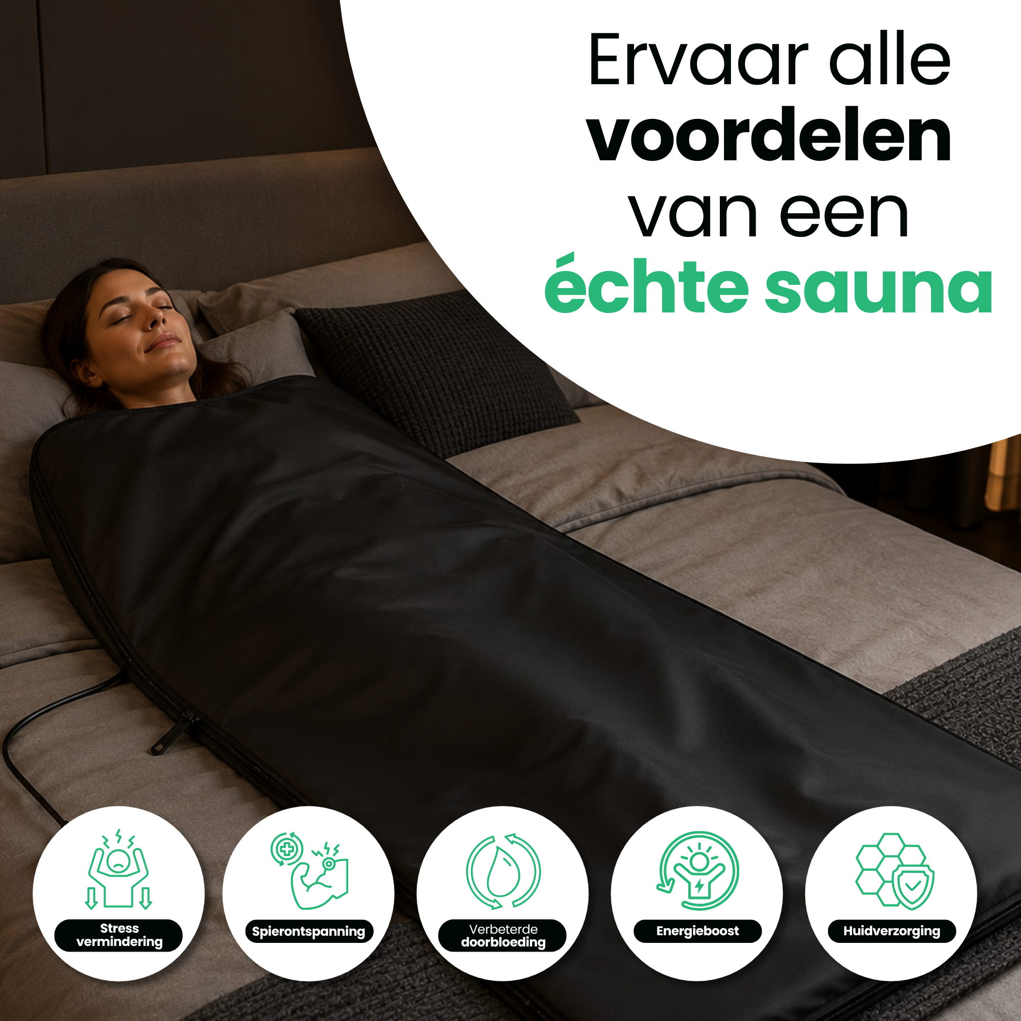 AlienComfort Infrarood Sauna Deken 180x90cm uitgevouwen overzicht