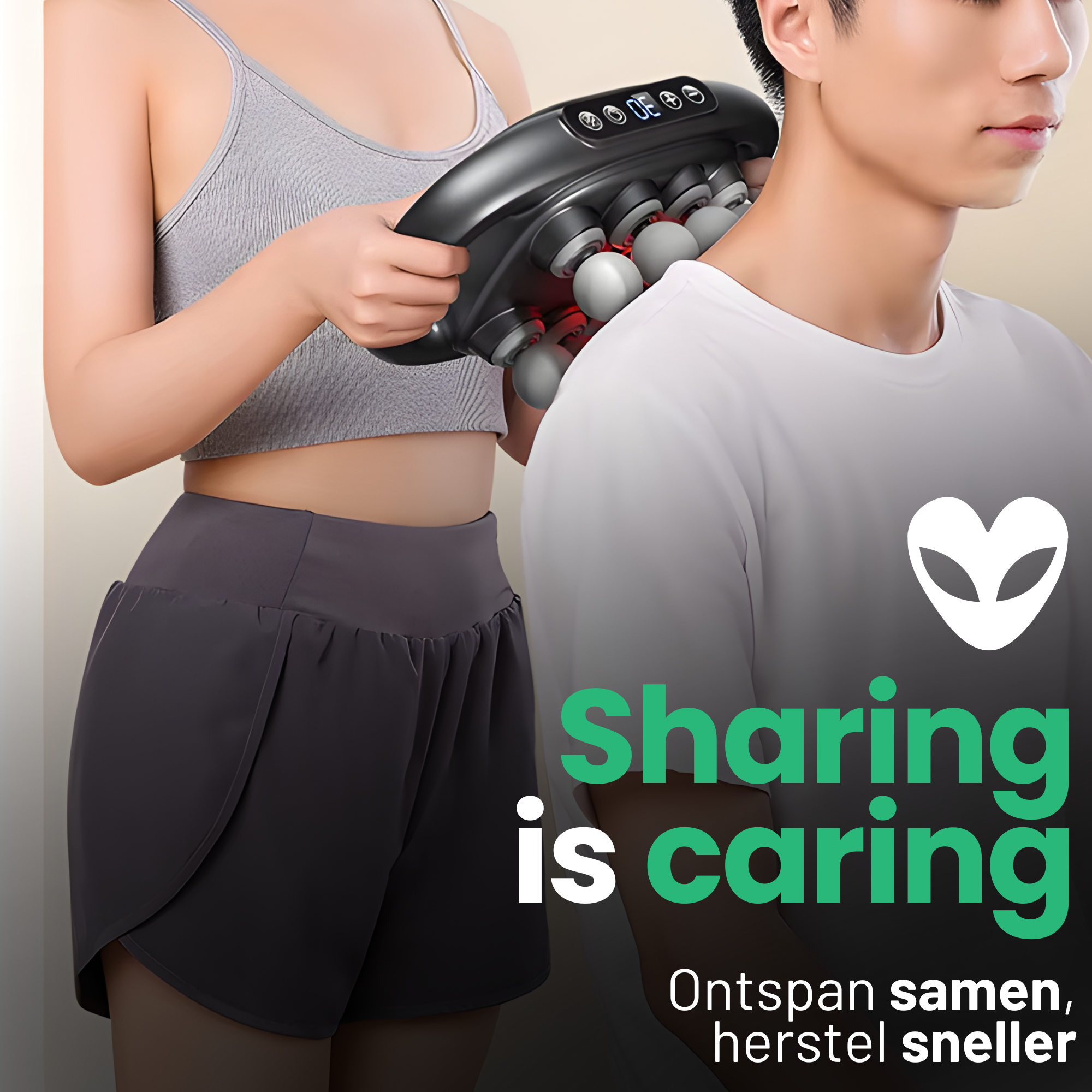 AlienComfort ORBITA massagegun rode lichttherapie detail werking