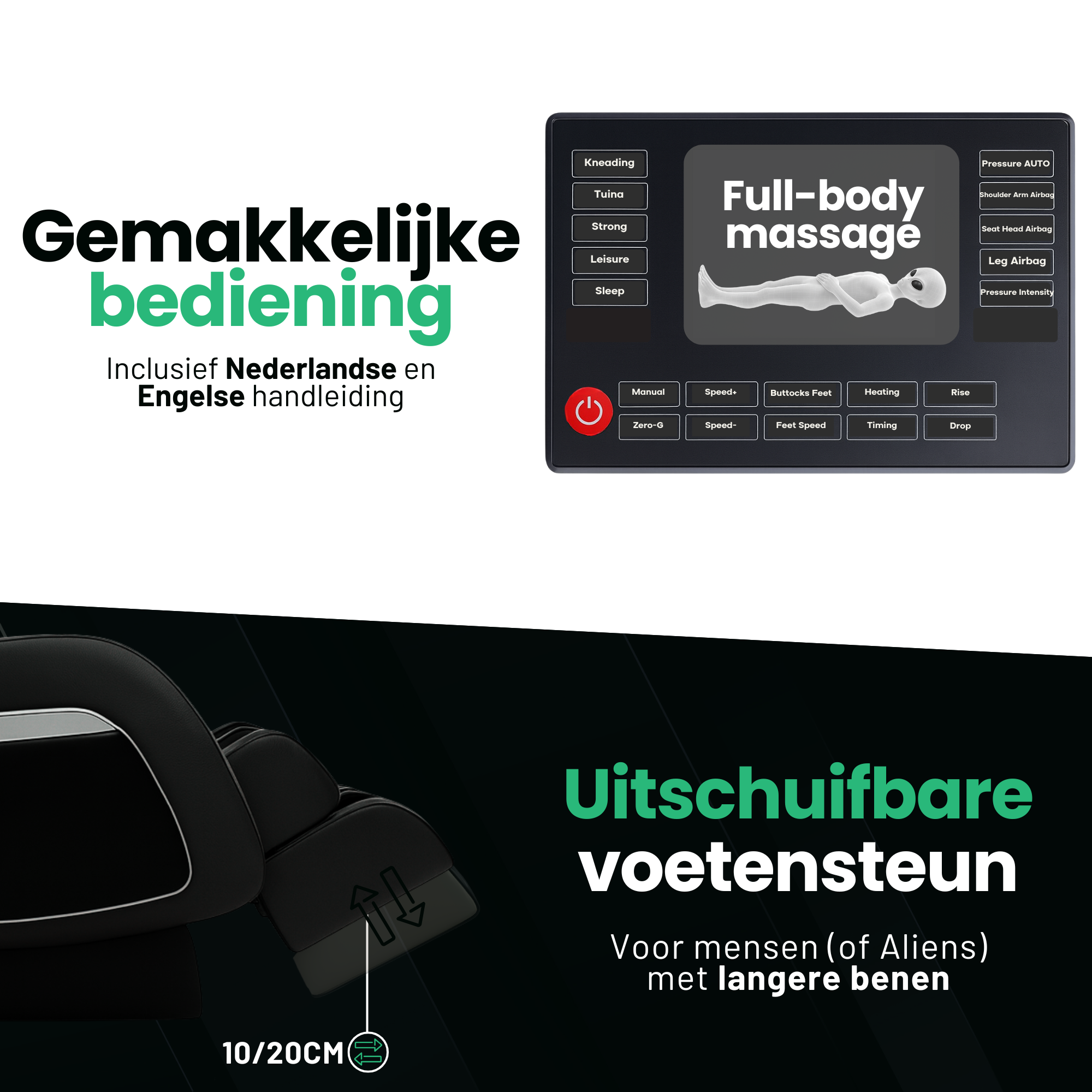 AlienComfort ORION touchscreen bediening automatische programma's