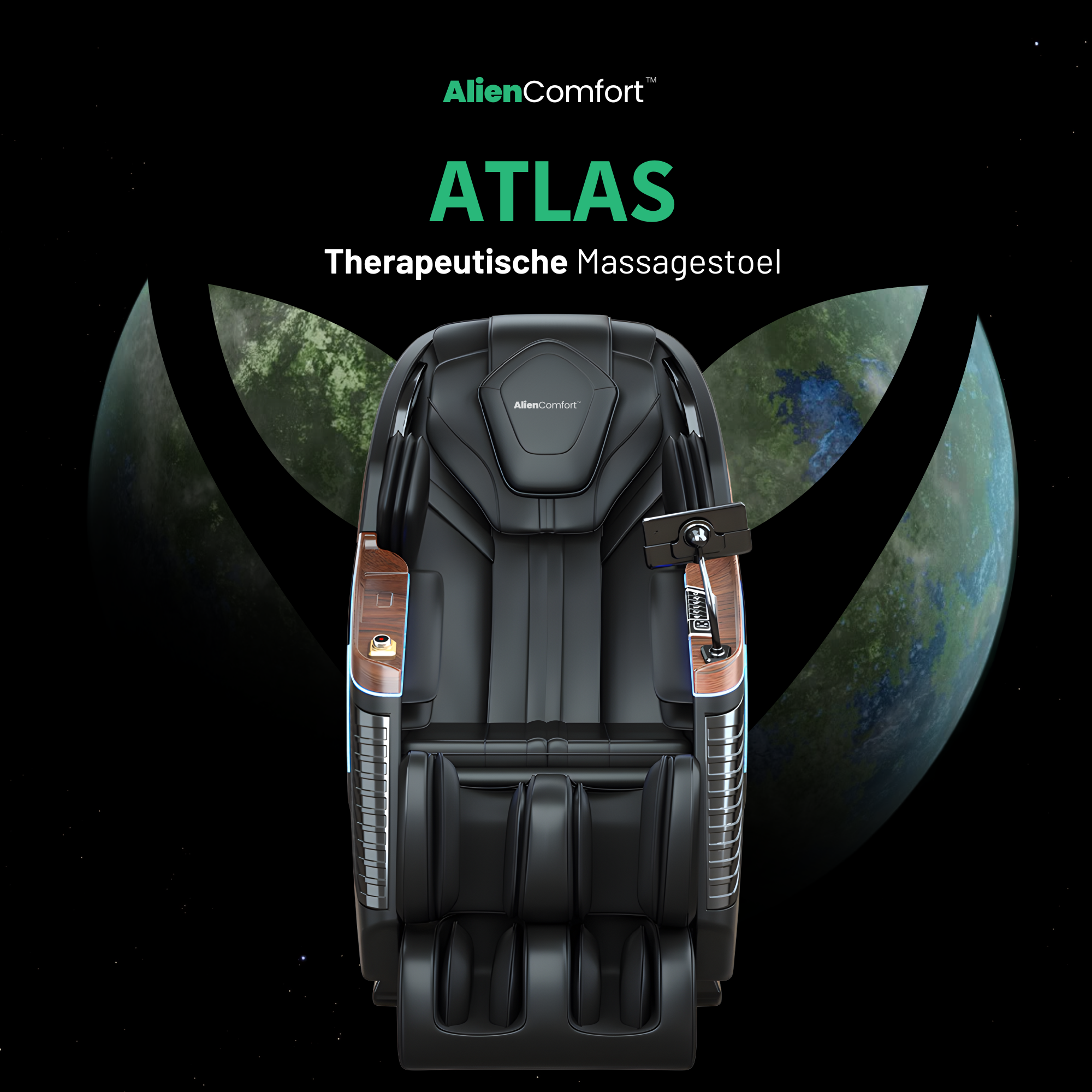 AlienComfort™ Therapeutische Massagestoel ATLAS - Zwart