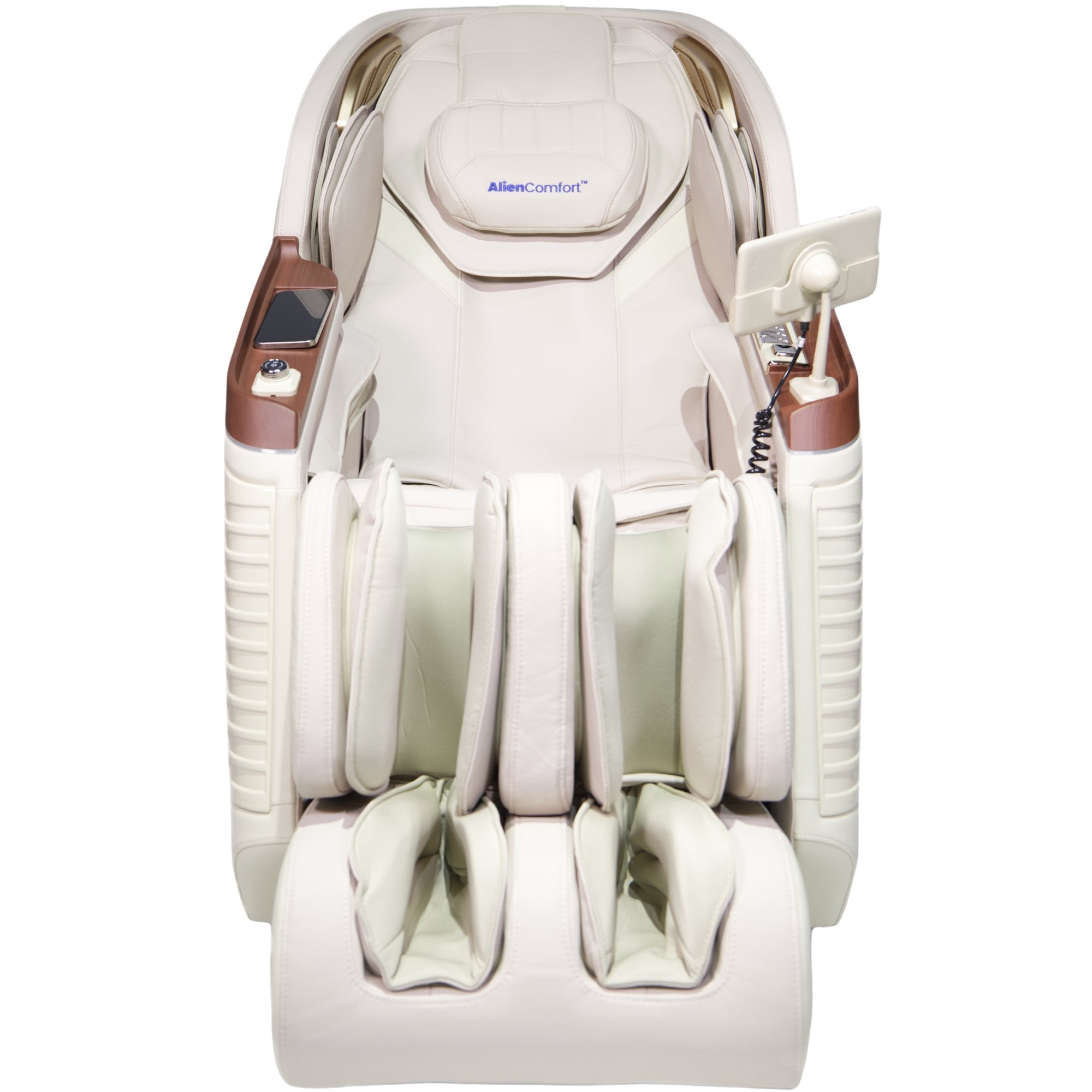 AlienComfort ATLAS Beige therapeutische massagestoel zijaanzicht SL-rail