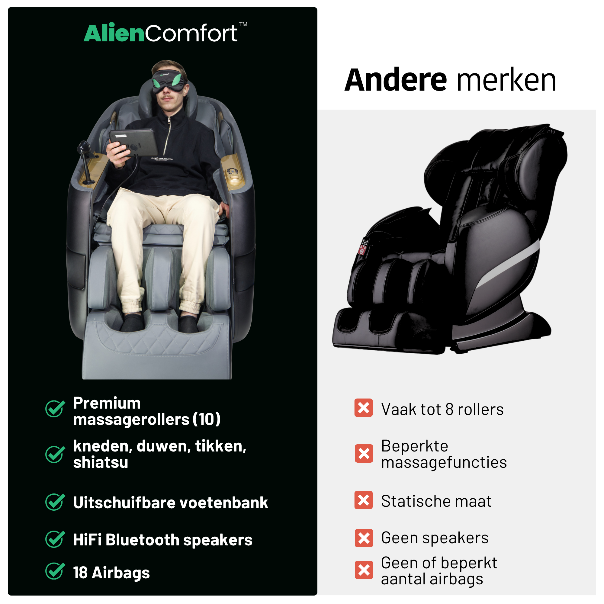 AlienComfort™ Massagesessel NOVA - Dunkelgrau
