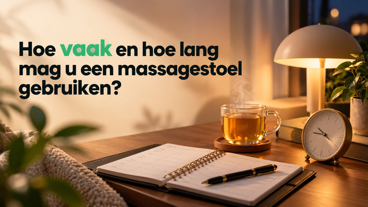 Agenda, klok en een kop thee op tafel bij avondlicht