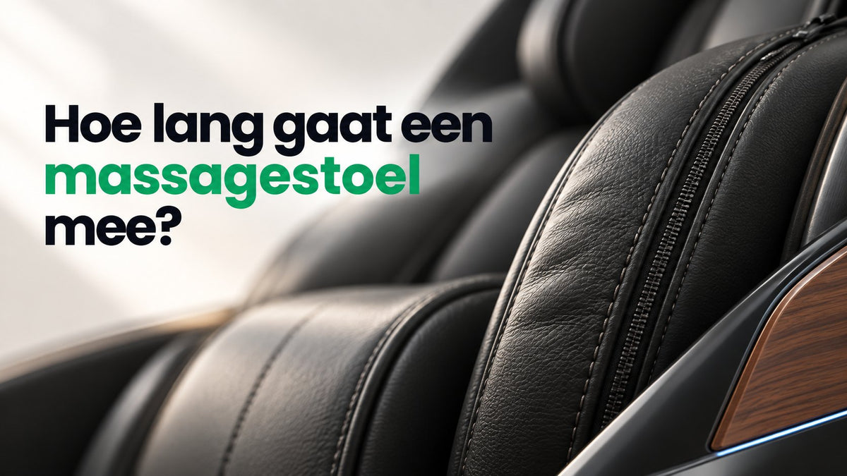 Close-up van de bekleding en naden van een massagestoel