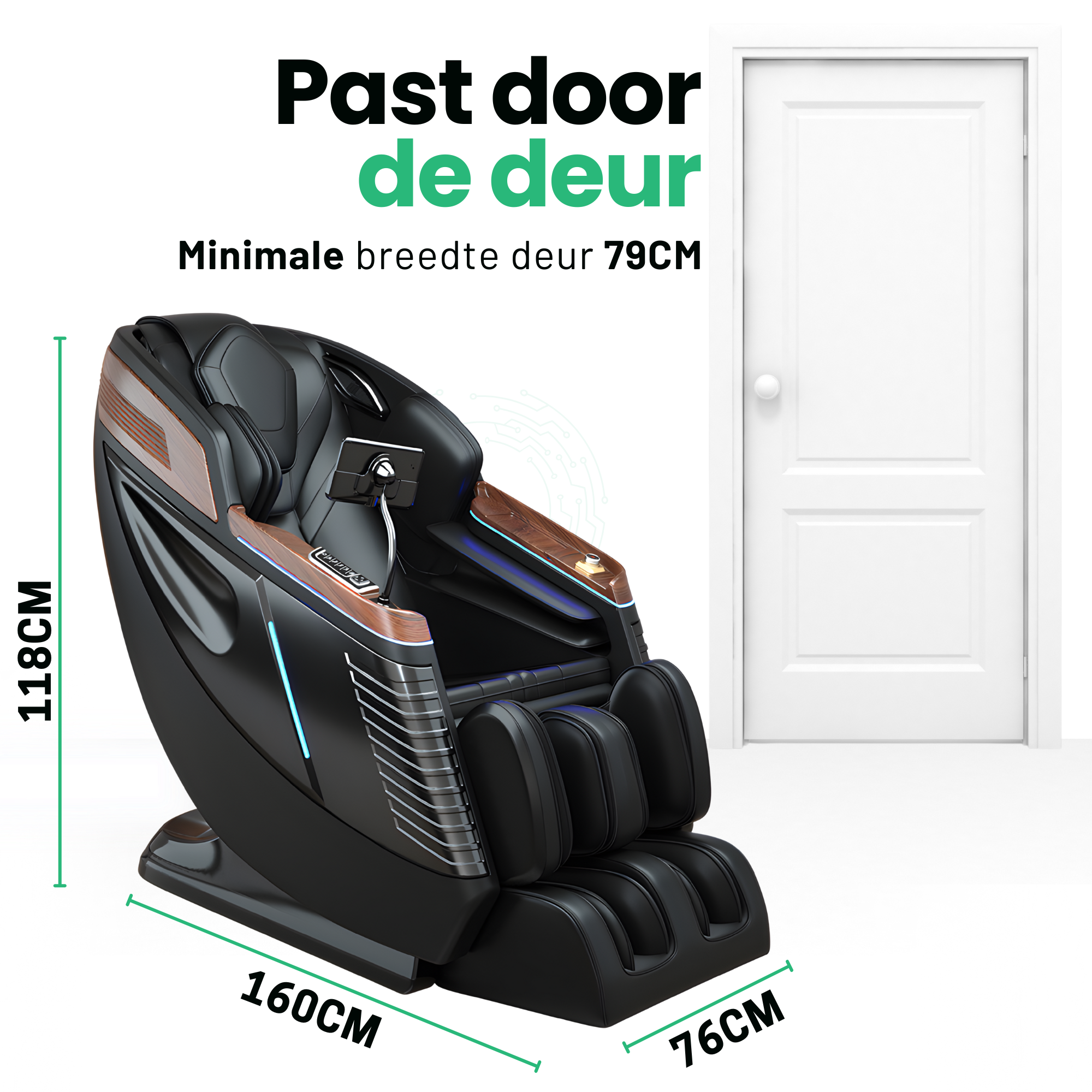AlienComfort™ Therapeutische Massagestoel ATLAS - Zwart