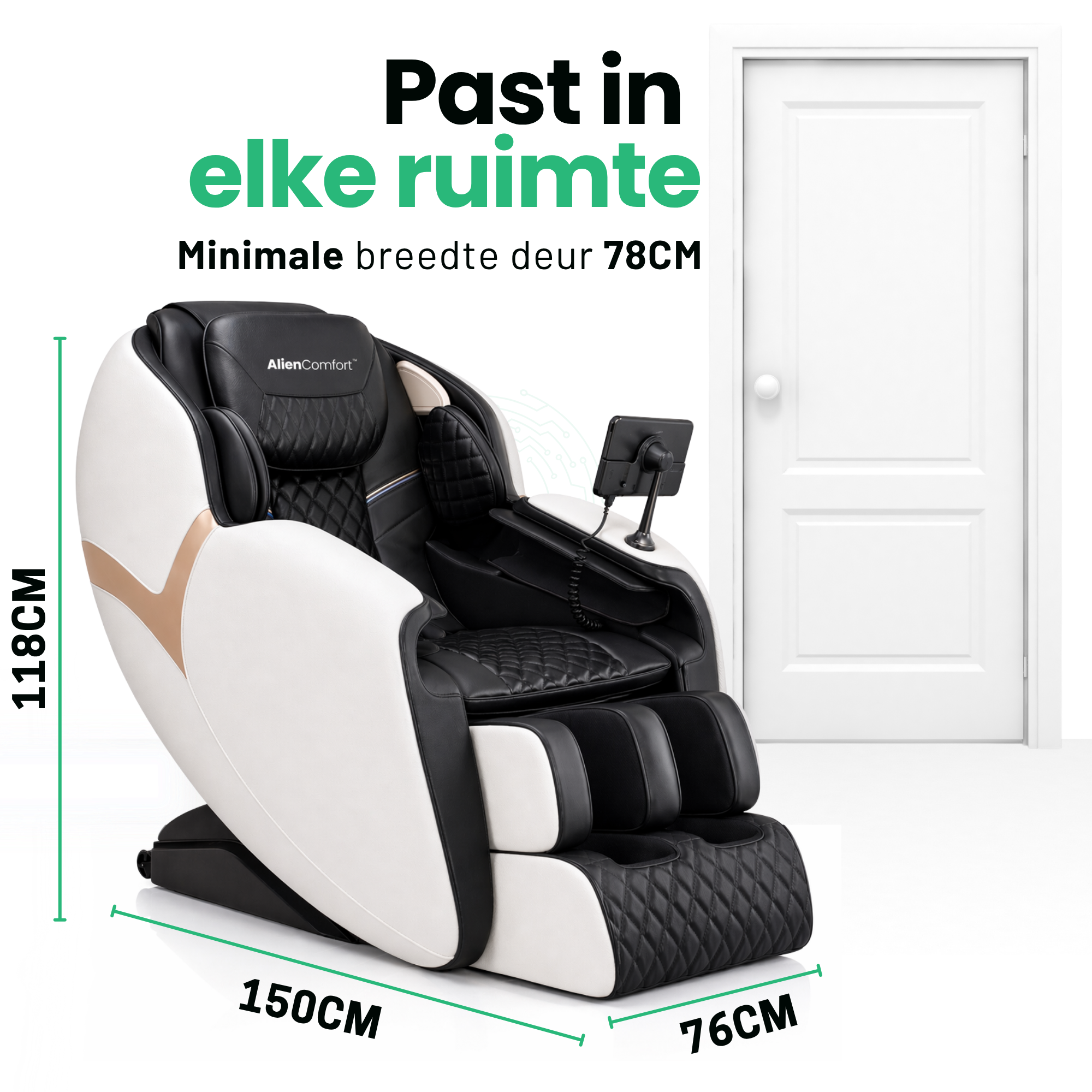 AlienComfort™ Massagestoel PLUTO - Zwart