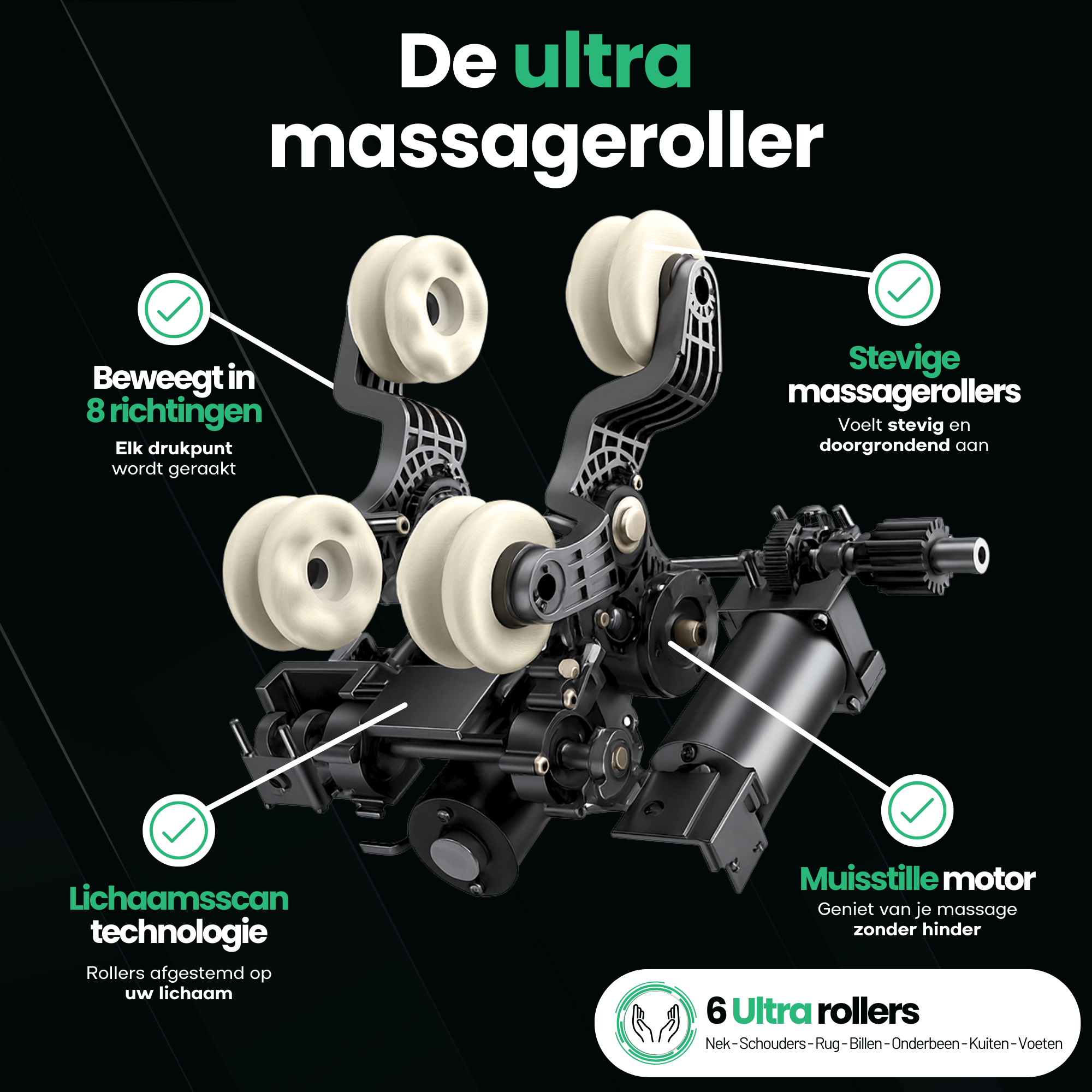 AlienComfort™ Therapeutische Massagestoel ATLAS - Zwart