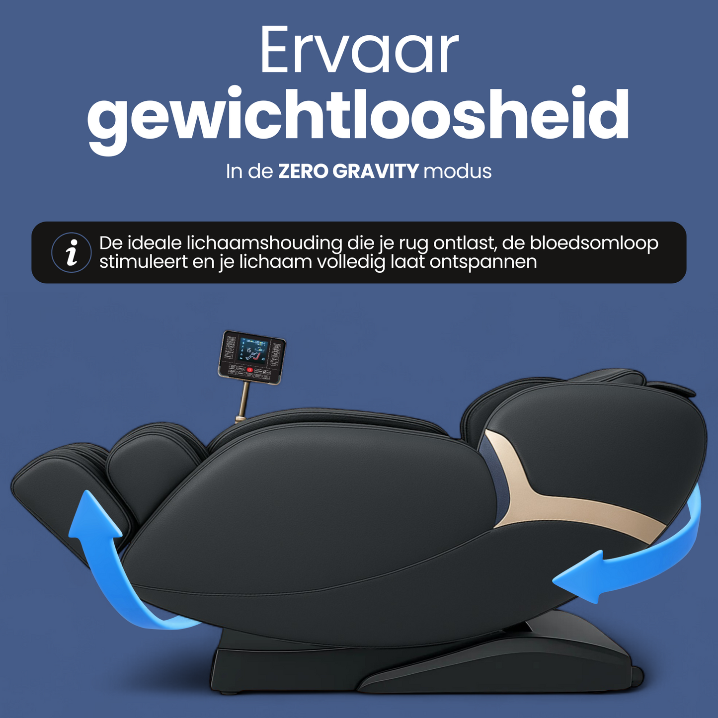 AlienComfort™ Massagestoel PLUTO zwart