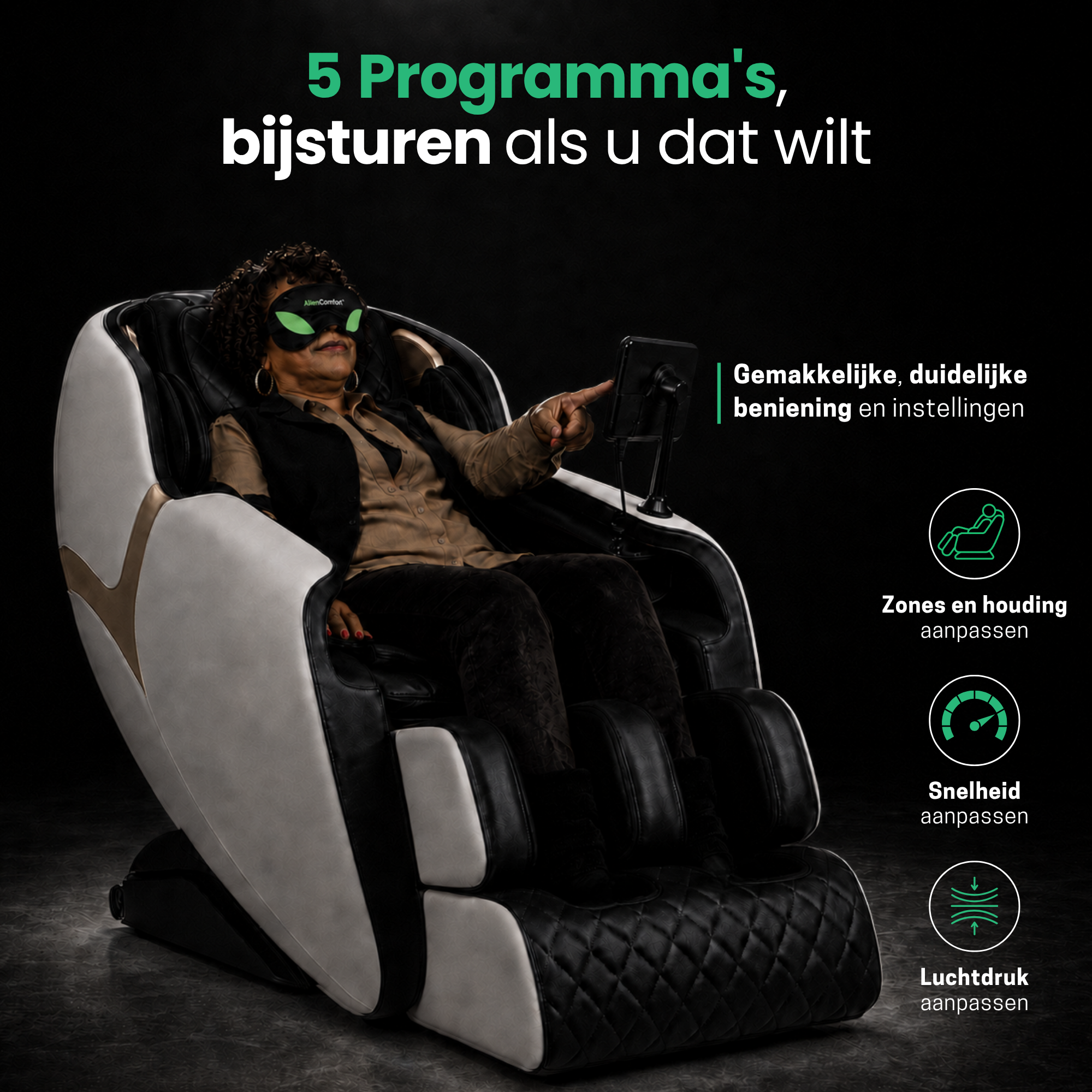 AlienComfort massage chair PLUTO - Black