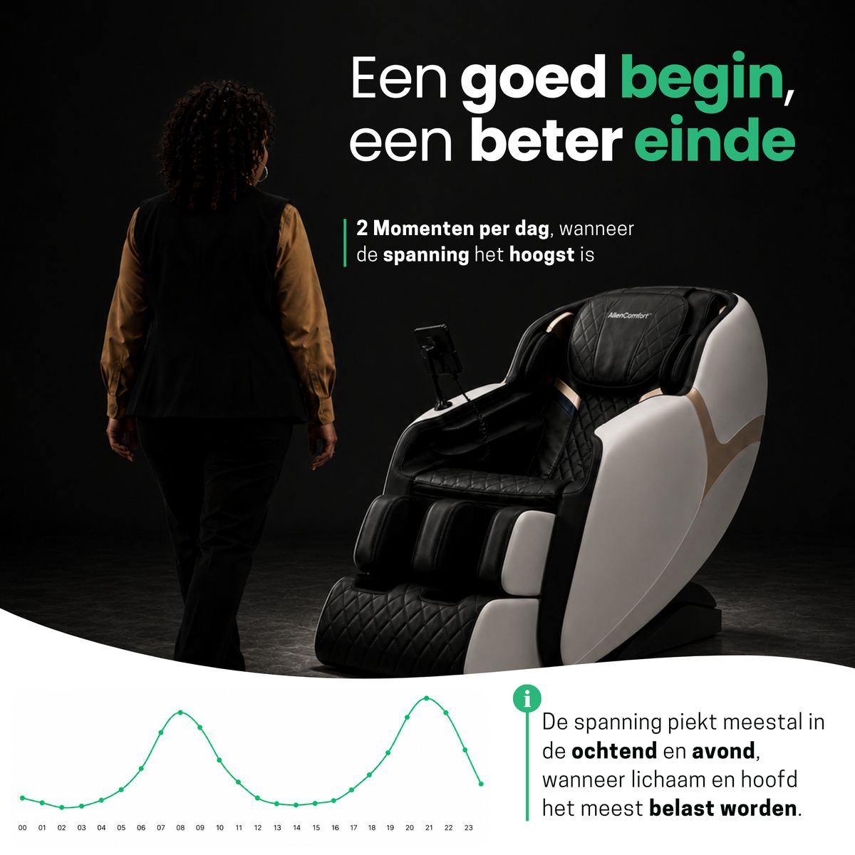 AlienComfort massage chair PLUTO - Black