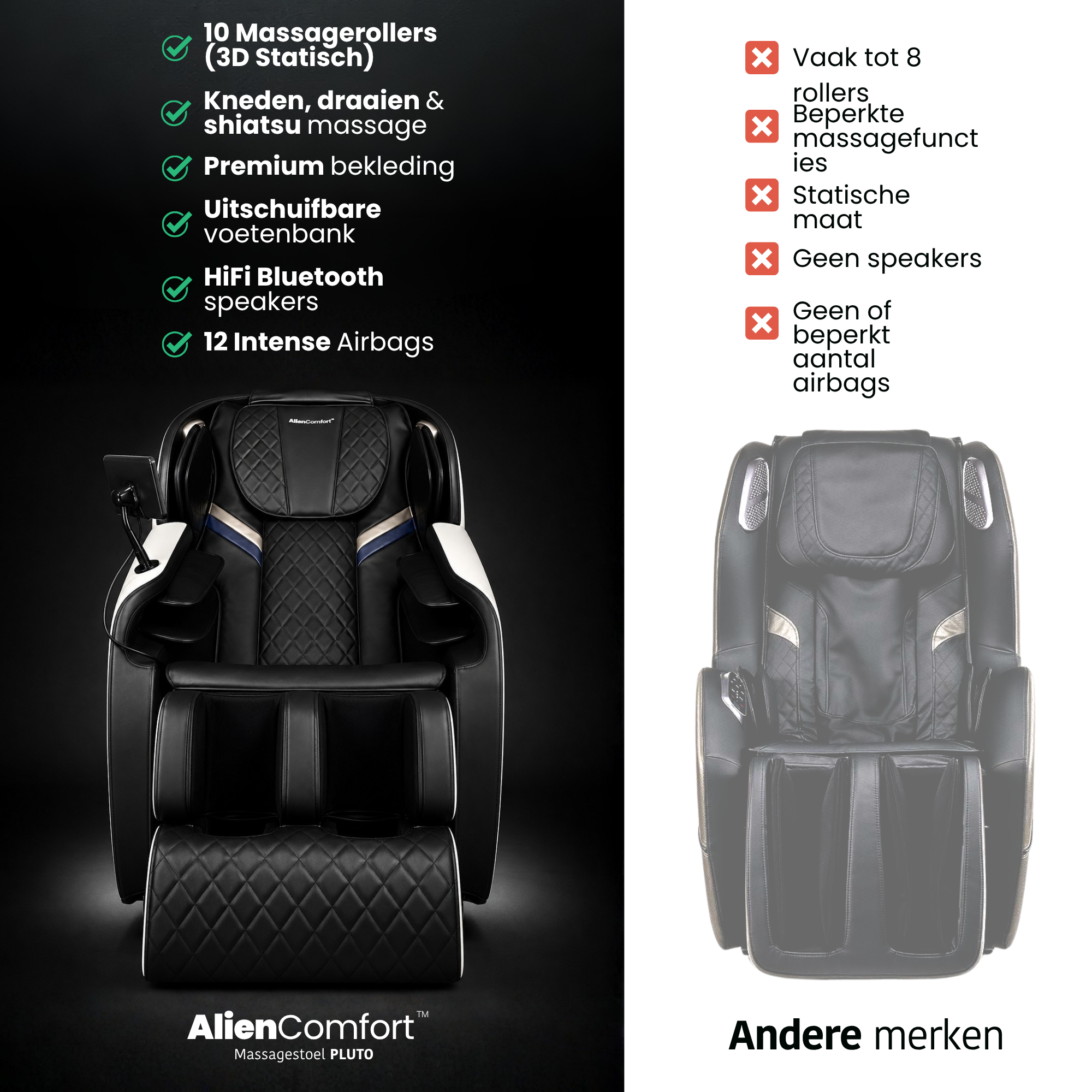 AlienComfort massage chair PLUTO - Black