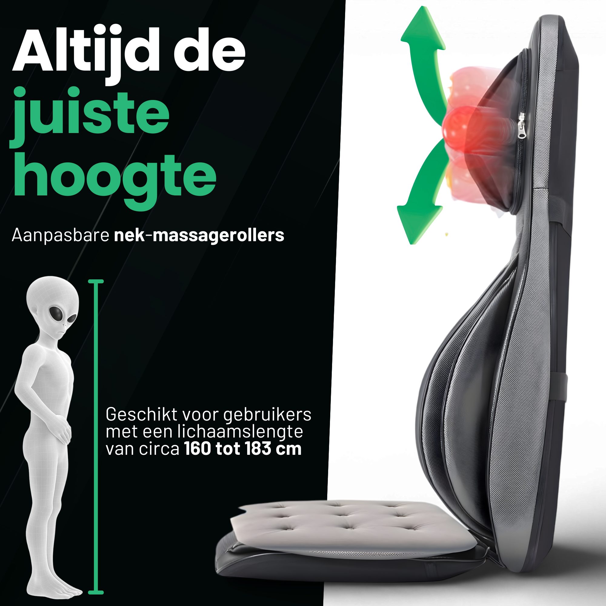 AlienComfort OBERON massagemat afstandsbediening instelling programma