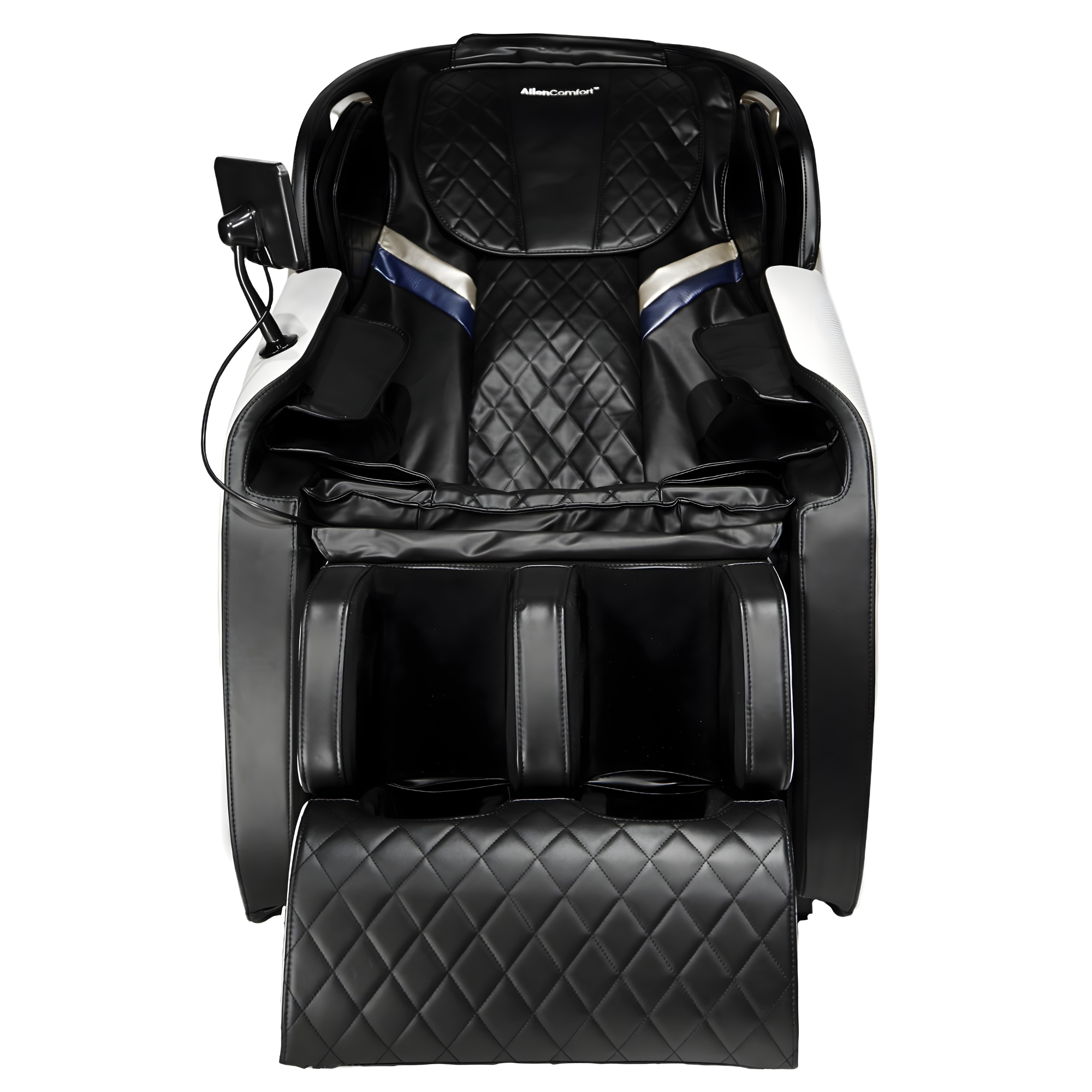 Witte massagestoel PLUTO van AlienComfort - zijaanzicht met luxe bekleding