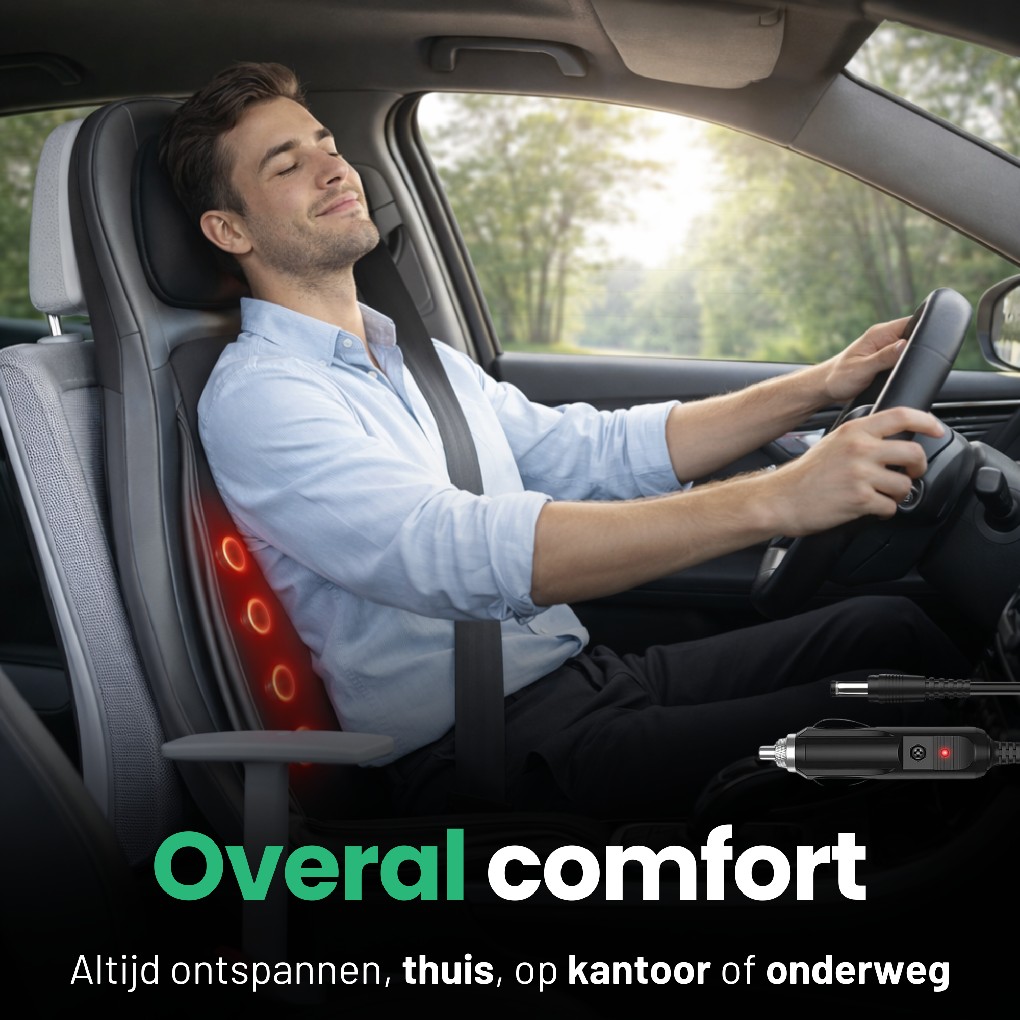 AlienComfort OBERON massagemat gebruik op stoel of vloer thuis