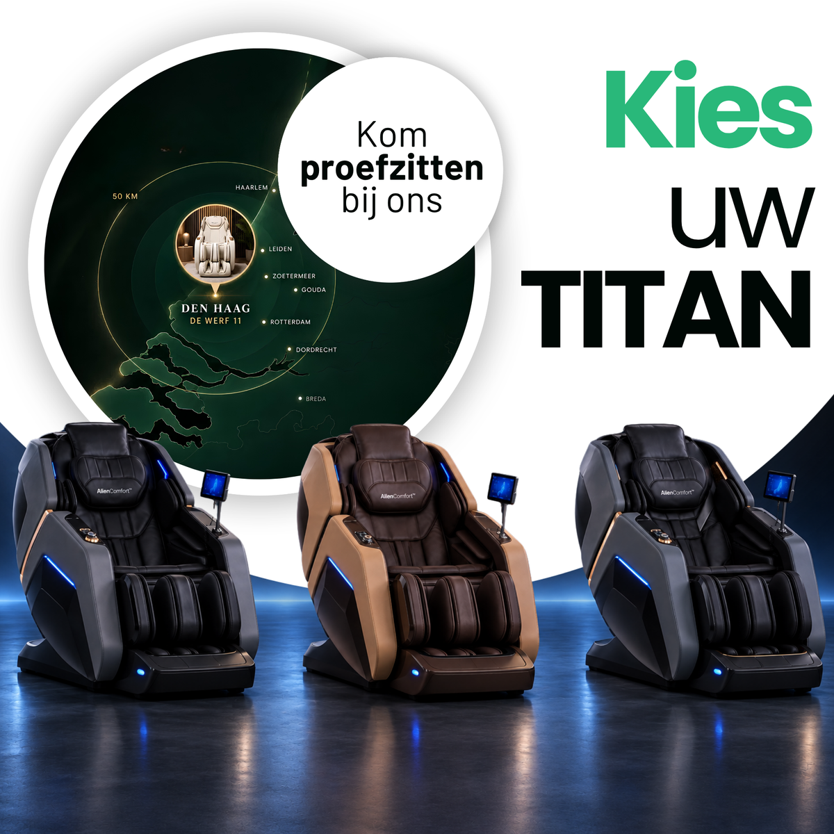 AlienComfort TITAN – 4D+ Massage Chair with SL-Track – Grey