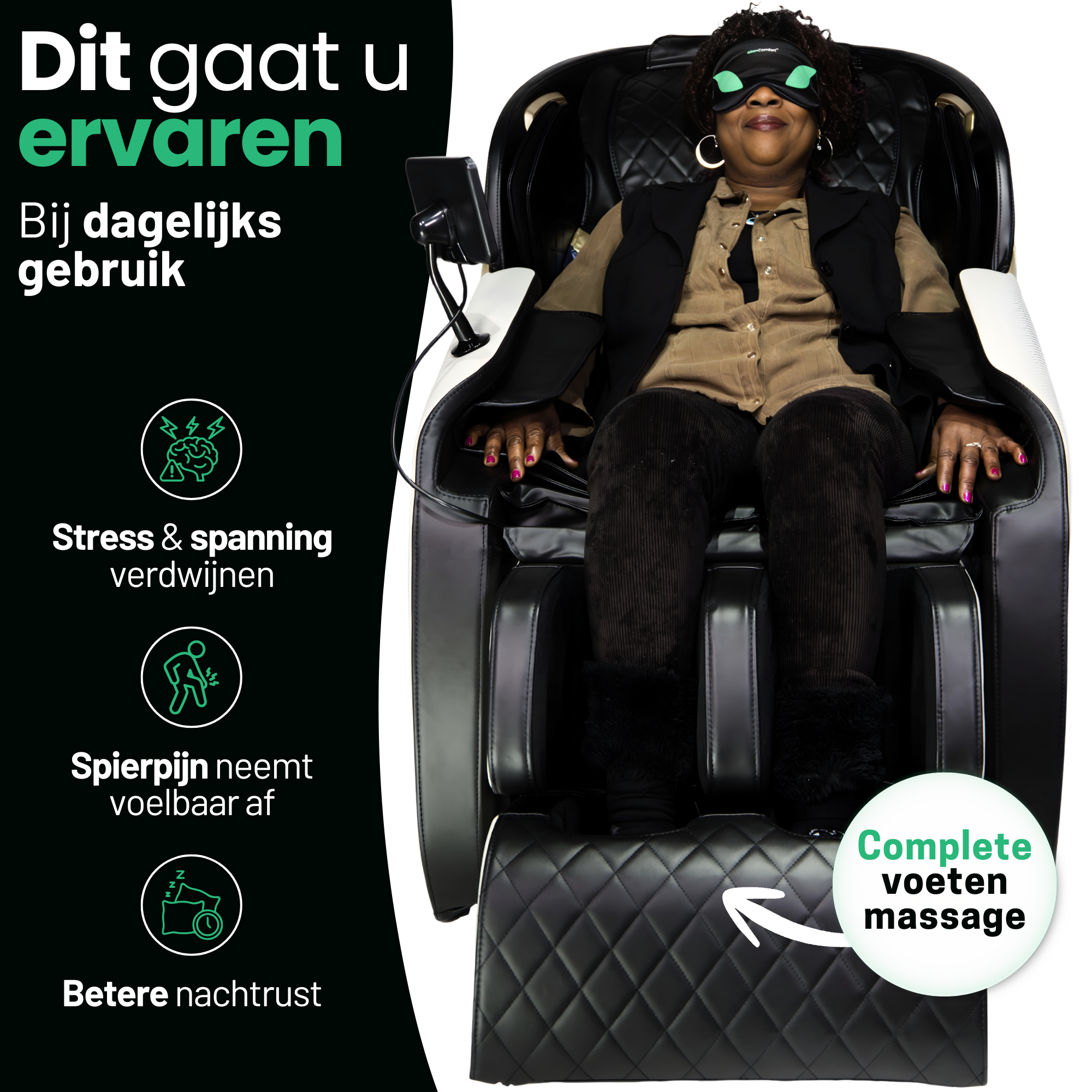 AlienComfort™ Massagestoel PLUTO - Zwart