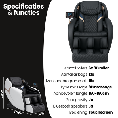 AlienComfort™ Massagestoel PLUTO zwart