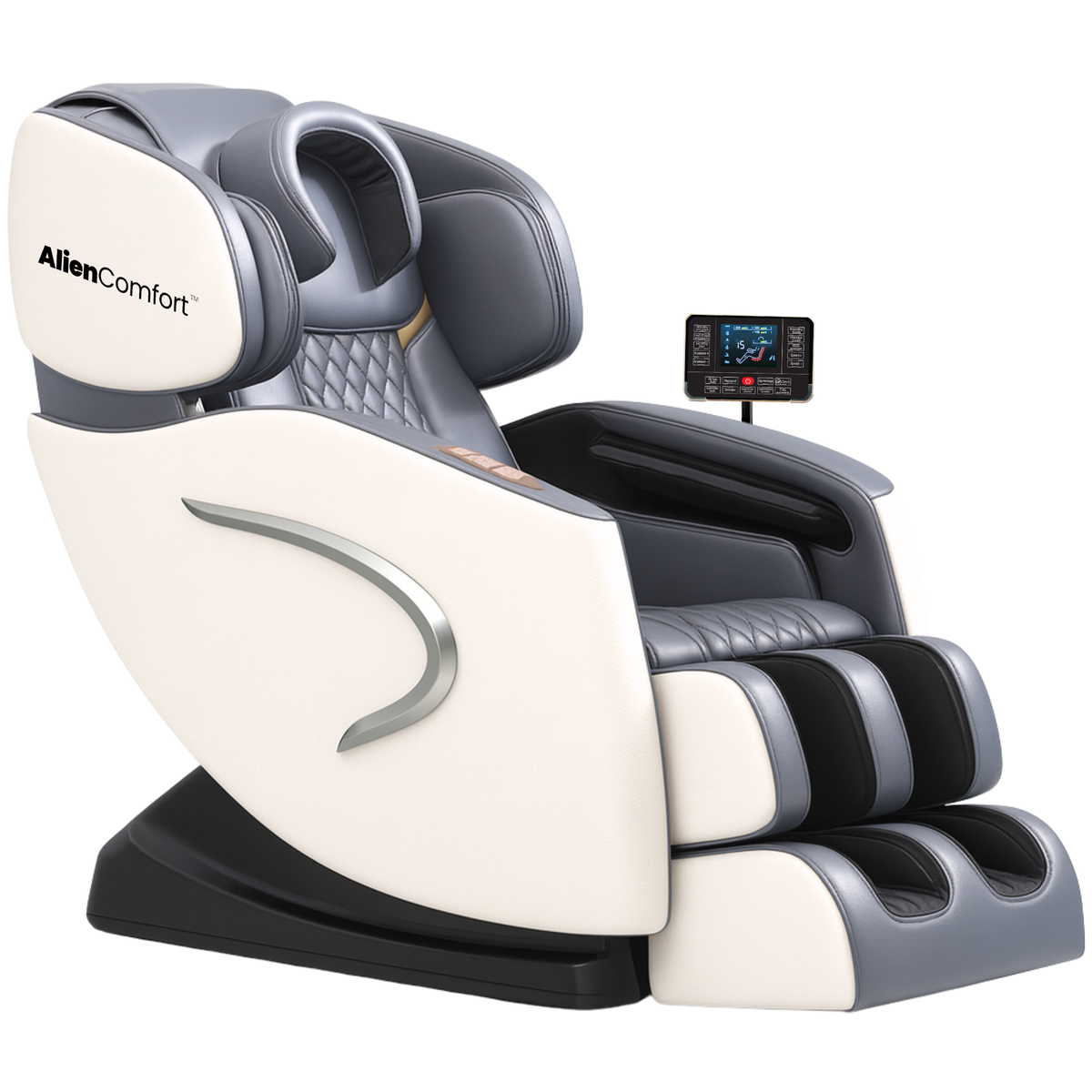 AlienComfort Design Massagestoel EOS Wit vooraanzicht wit design luxe
