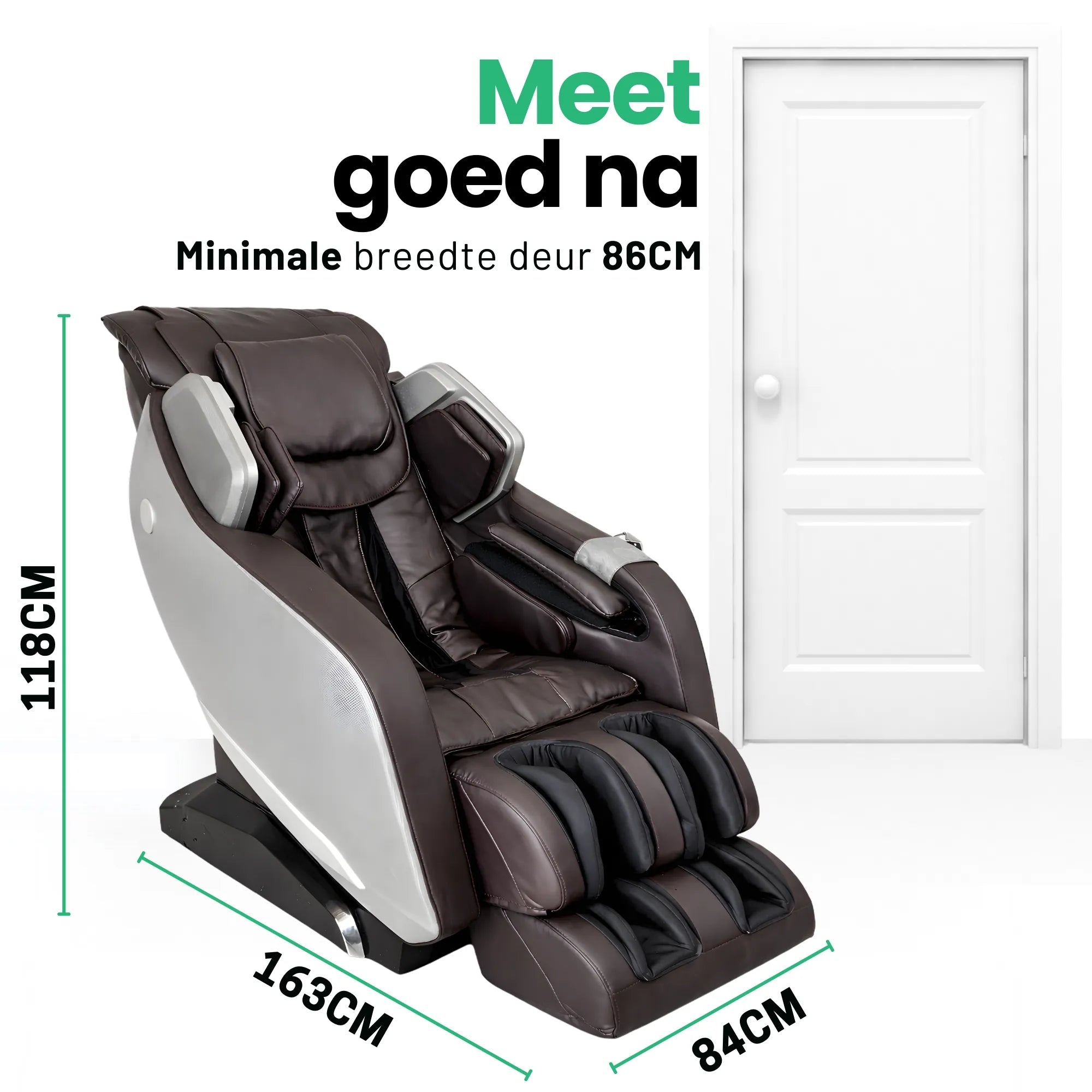 AlienComfort ROTAI massagestoel zilver bruin met airbag compressie massage voor schouders en benen