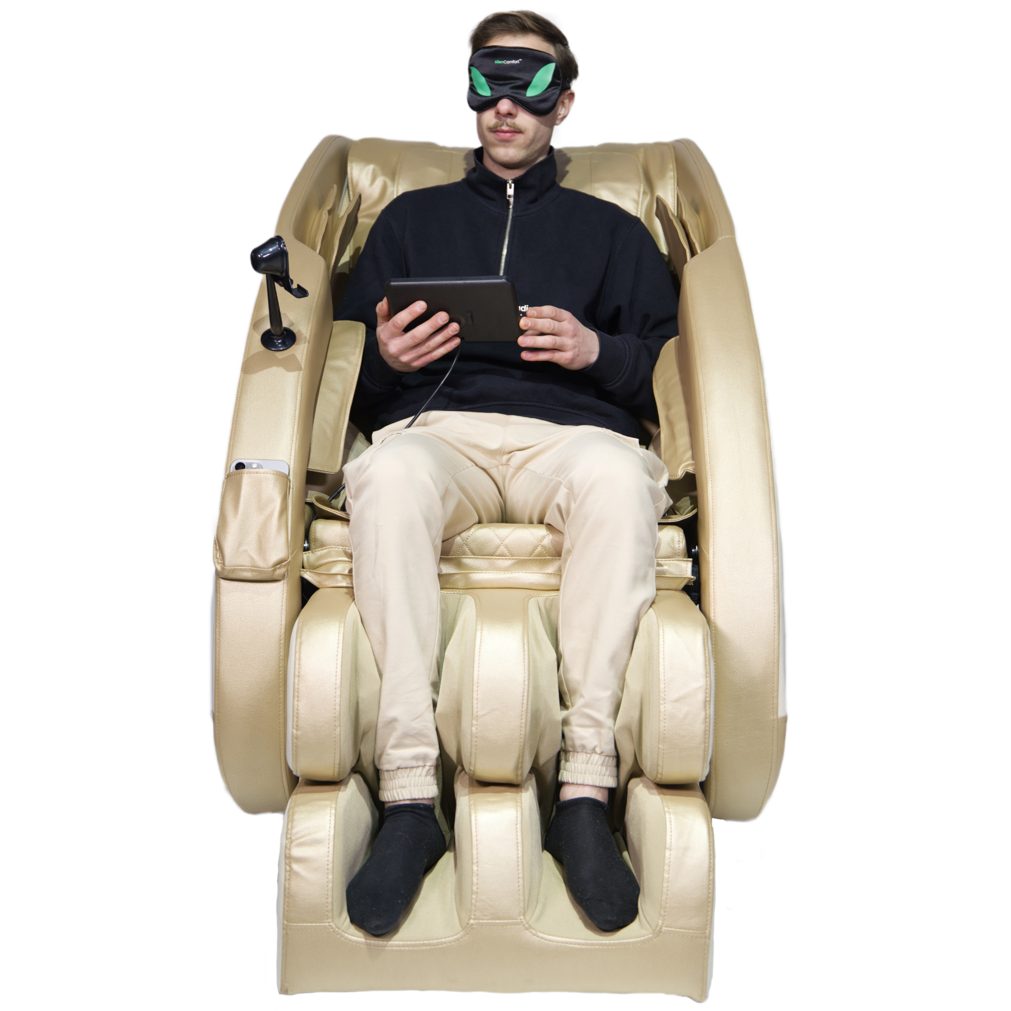 AlienComfort Massagestoel MARS Gold Beige lifestyle interieur luxe